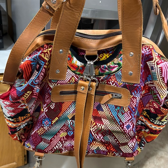 Nena & Co one of a kind convertible day bag Guatemala Huipil - Picture 2 of 12